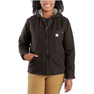 WOMEN'S LOOSE FIT WASHED DUCK SHERPA LINED JACKET